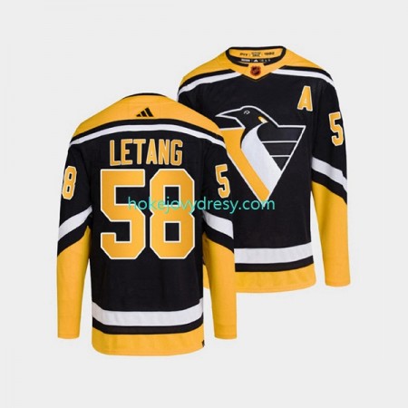 Pánské Hokejový Dres Pittsburgh Penguins Kris Letang 58 Adidas 2022-2023 Reverse Retro Černá Authentic